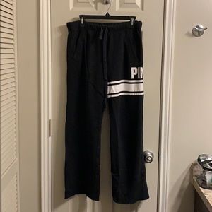 PINK VS black sweats with white lettering